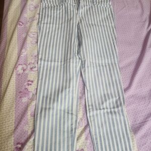 Old Navy Blue and White Striped Ankle Pants
